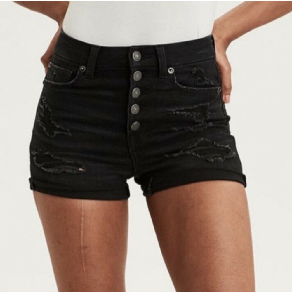 American Eagle Super High Rise Stretch Denim Shorts size 8 - Picture 7 of 7